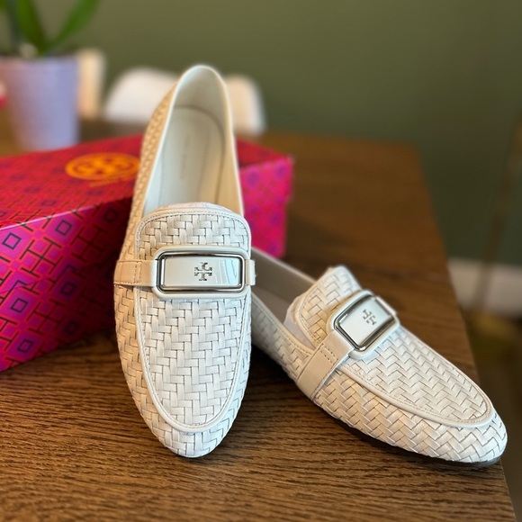 NWT! NEW! Tory Burch Georgia Loafers - Intrecciato Goat Leather Braided Accents - Picture 1 of 10